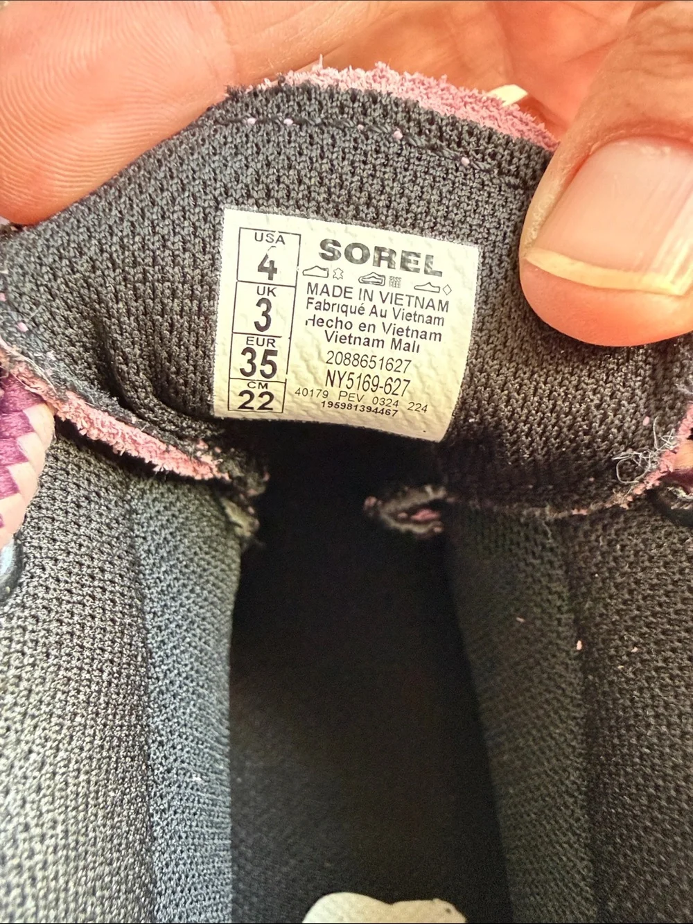 Sorel Pink Suede & Burgundy Duck Booties with Cream Sole